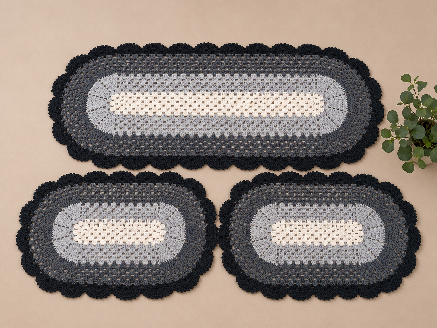 Conjunto de Tapetes Cinza